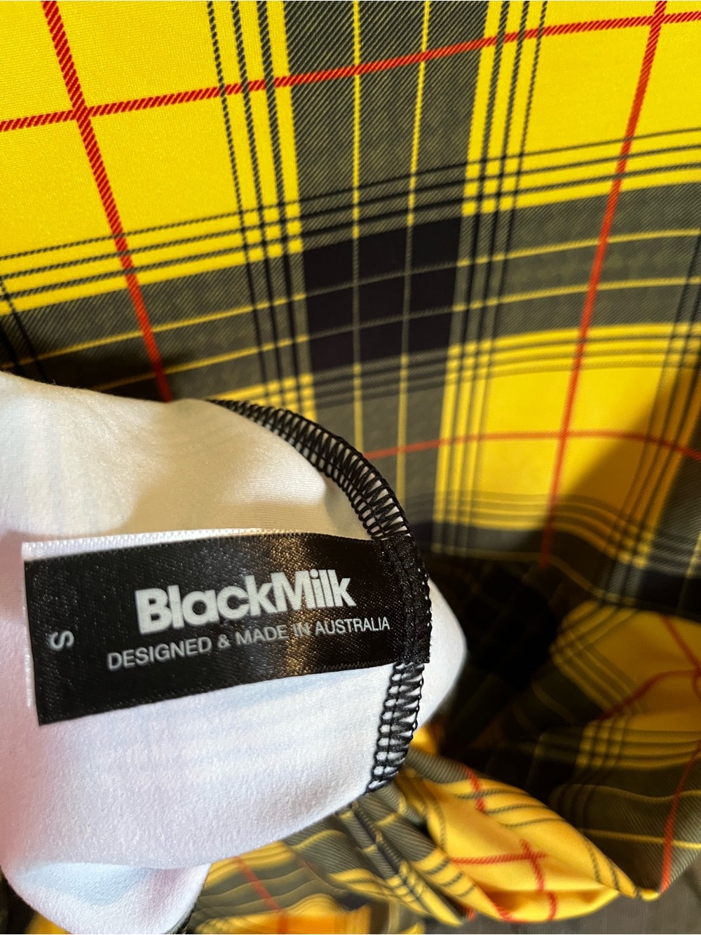 BlackMilk Yellow and Black Plaid Dress - Picture 2 of 4